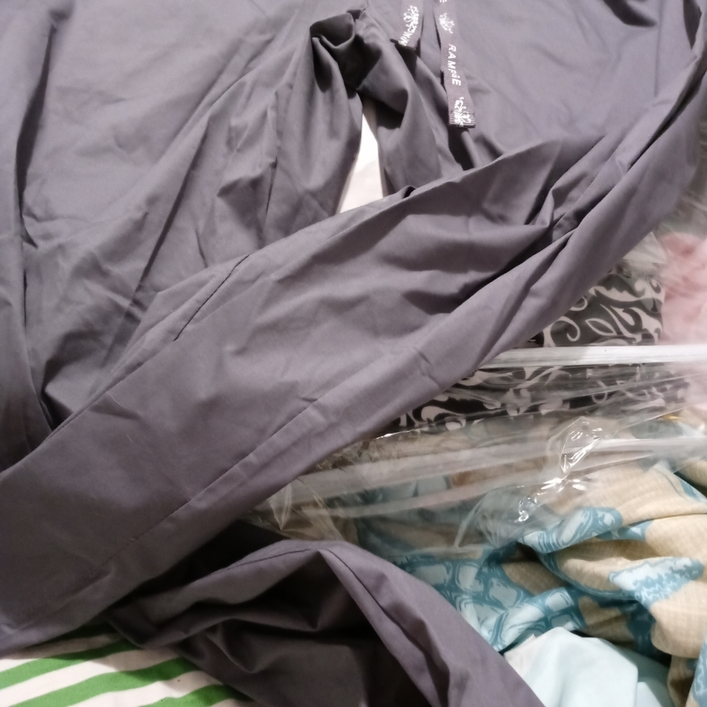 Gray womans nursing scrubs